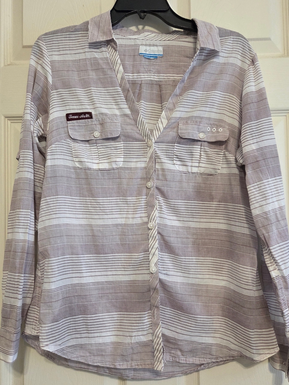 Columbia PFG Texas A&M Striped  Shirt • Casual Outdoor Fishing Style XL